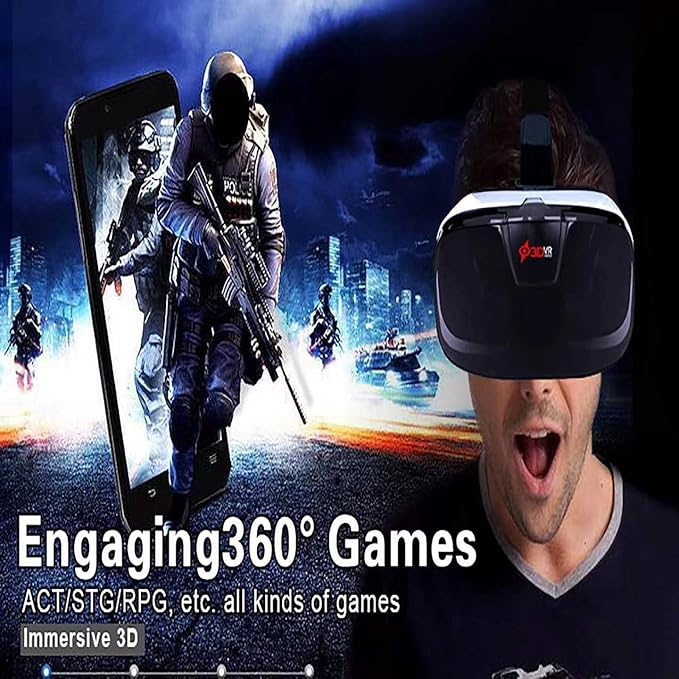 2025 New VR Headset for iPhone & Android Phone, Virtual Reality Goggles for VR Game Video Movies, Education,Kids, Compatible with Phones 4.5"-6.3"