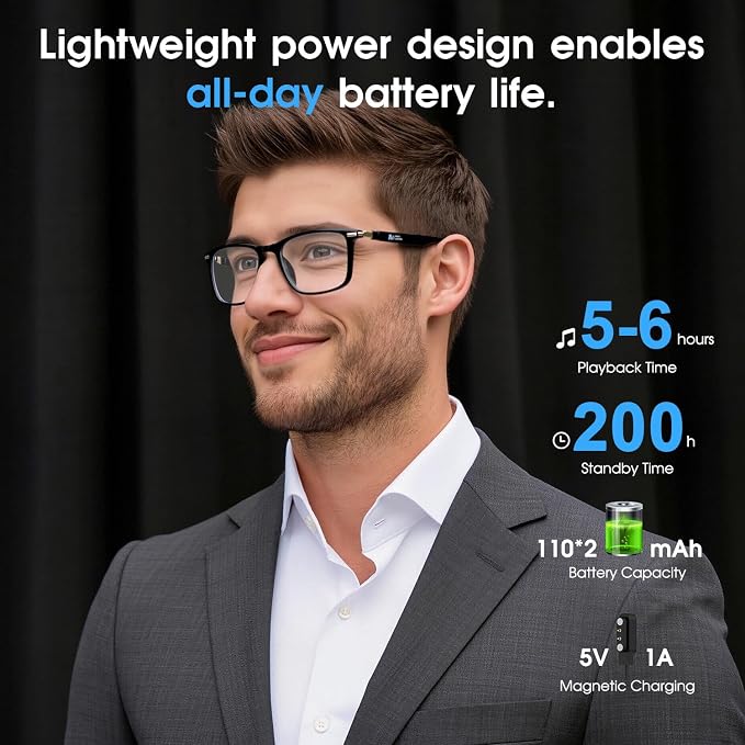 2026 Al Smart Glasses for Men Women - Bluetooth Translation Glasses with 164 Languages, Color-Change Lens, Music & Call, IP65 Waterproof, Free App,Audio Glasses for Meeting Driving Travel,Thin Temples