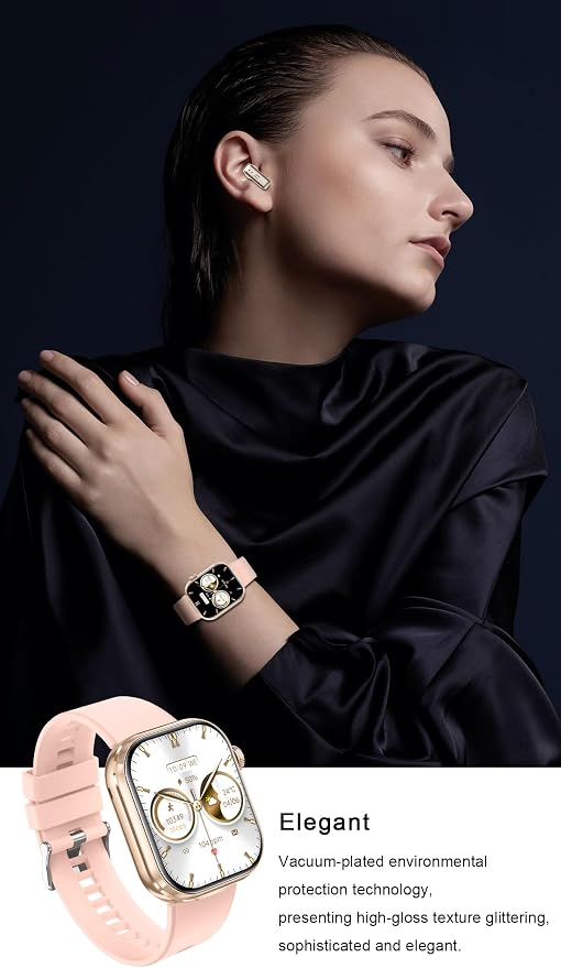 Smart Watch with Earbuds for Women, 2'' HD (Answer/Make Calls) 2 in 1 Smartwatches and Headphones,100+ Sport Modes Fitness Tracker with Heart Rate/Sleep, Compatible iPhone/Samsung/Android
