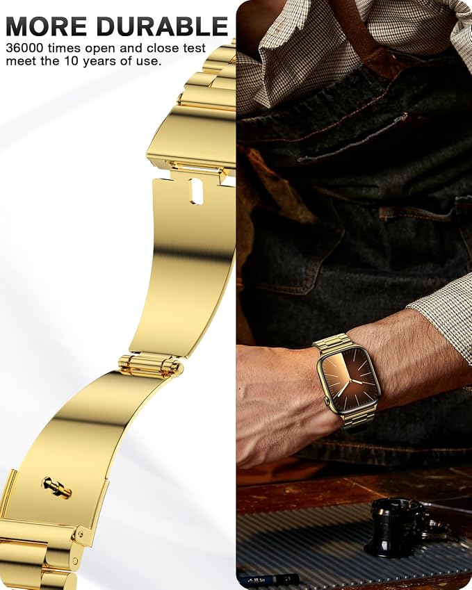 EPULY Metal Band Compatible with Apple Watch Bands for Men 49mm 46mm 45mm 44mm 42mm, Business Stainless Steel Strap for iWatch Series 11 10 9 8 7 6 5 4 3 2 1, SE3 2 1, Ultra3 2 1, No Tools Required
