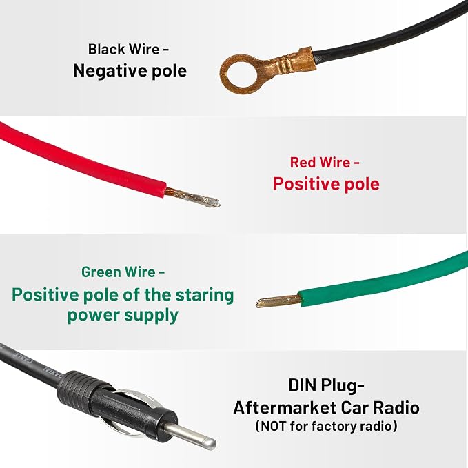 RED WOLF Car Fully Automatic Power Antenna Kit, Replacement for Pre-2000 Chevy Cadillac Mercedes-Benz BMW Honda Nissan Toyota Retractable FM AM Motor Aerial to Connect with Aftermarket Radio Stereo