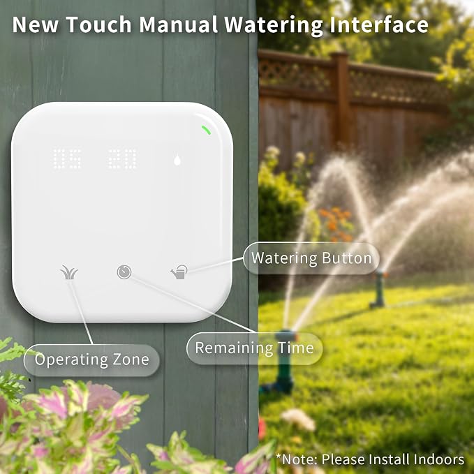 Netro Smart Sprinkler Controller 8 Zones WiFi Sprinkler Controller App-Based Irrigation System Controllers for Garden Lawn Weather Service Plant Database Rain Skips Compatible with Alexa, White
