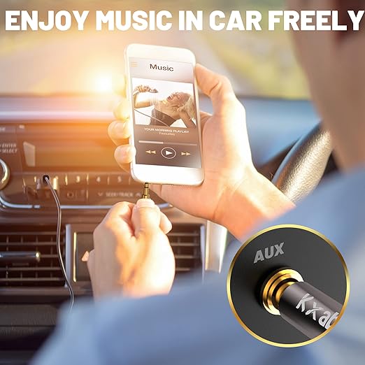 Kxable 3.5mm Aux Cable 150 Feet, Long Male to Male Auxiliary Audio Cord, Preminun Gold Plated Compatible with Headphones, iPods, iPads, iPhones, Home/Car Stereos with 5 Cable Ties