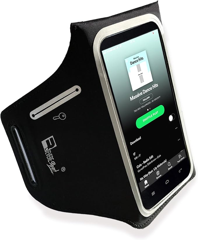 RevereSport Compatible iPhone 12 Waterproof Running Armband with Extra Pockets for Keys, Cash and Credit Cards. Phone Arm Holder for Sports, Gym Workouts and Exercise