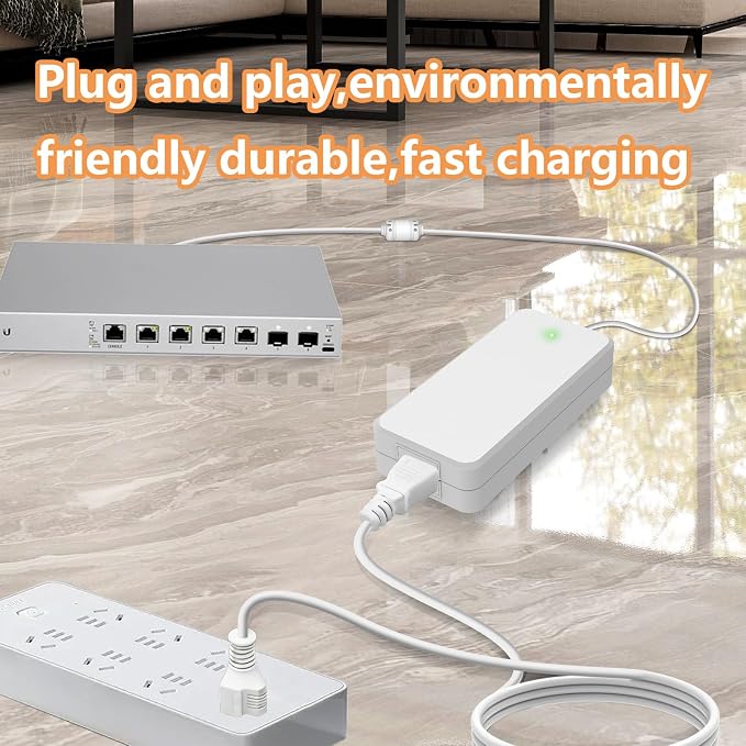 54V Power Adapter for Ubiquiti UniFi,Compatible with UniFi XG 6 PoE US-XG-6POE USW-Ultra-210W 6 8 Port Switch ADS-210NX-48-1 540210E ADS-210NX-48-1540210E Replacement White 210W Power Supply