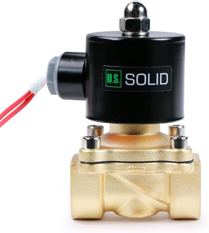 U.S. Solid Smart Solenoid Valve - 3/4 Inch Wi-Fi APP-Controlled Brass Solenoid Valve, 110V AC