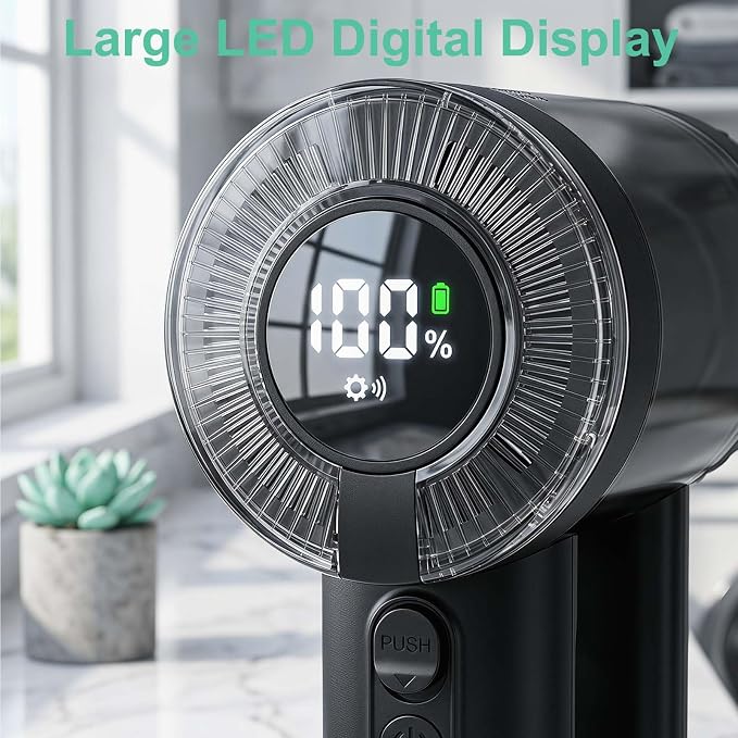 2-in-1 Fabric Shaver, 3-Speed Rechargeable Lint Shaver with Digital LED Display, Electric Sweater Shavers to Remove Pilling from Clothes, Furniture, Couch and Blanket, Type-C Fast Charging