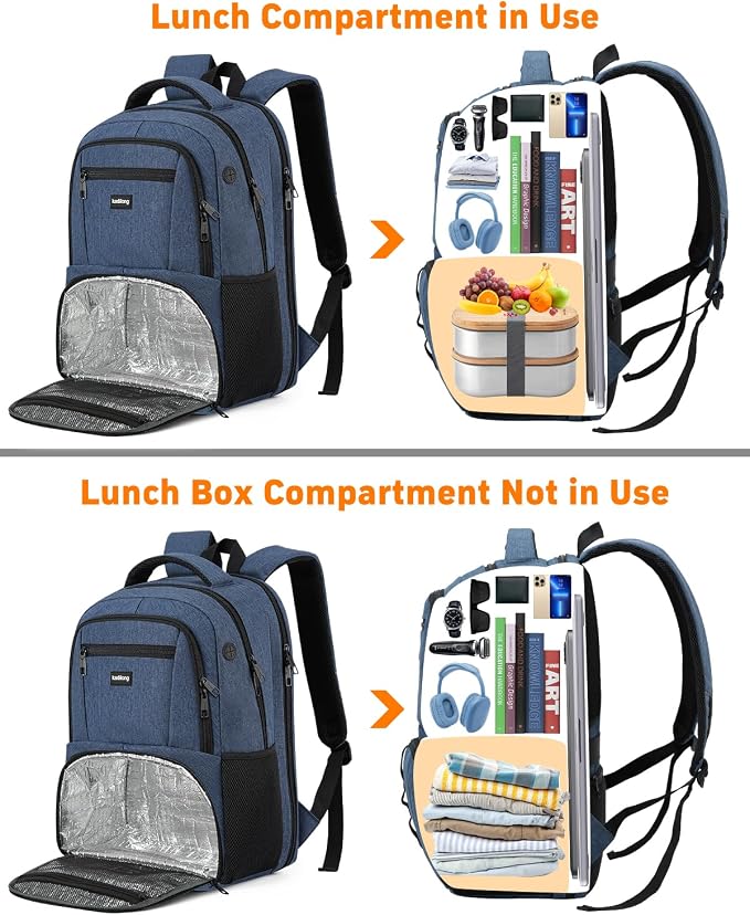 kadilong 17.3 Inch Insulated Backpacks with Cooler Compartment,School Laptop Backpack Lunch Box for Teens Boys Men Women,Bookbag for Work Business College