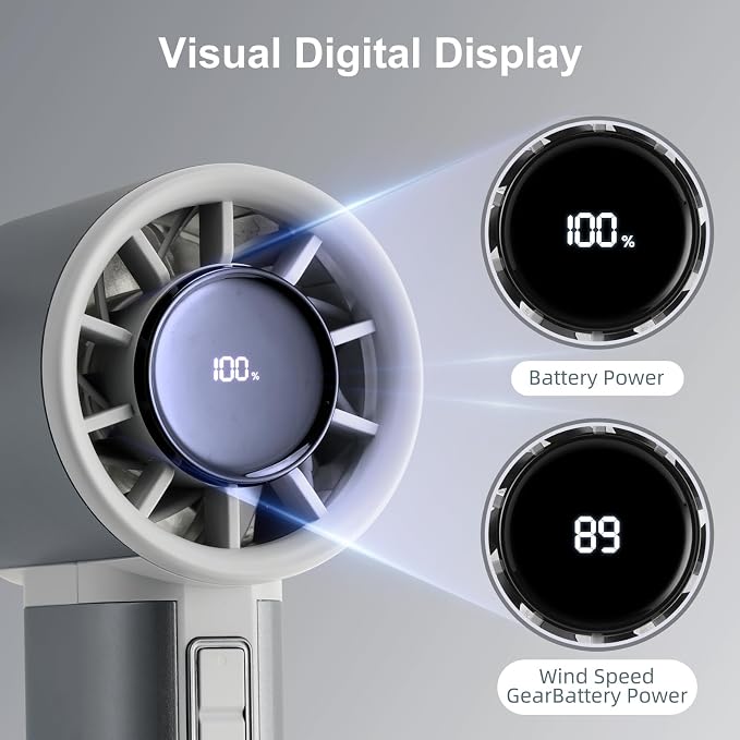 Handheld Turbo Fan with 1-100 Speed - 15H Max Cooling Mini Portable Fan, Metal Personal Air Cooler for Commute and Travel, Gifts for Men and Women, Sliver