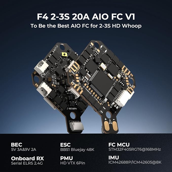BETAFPV Pavo Pico II Brushless Whoop Quadcopter Ultra-Light 2S Cinewhoop with HD VTX Bracket II for O4/O4 Pro VTX, F4 2S 20A AIO FC, 1102 14000KV Motor, for Cruising Indoors Outdoors - PNP ELRS