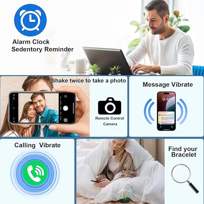 Fitness Smart Bracelet for Men Women, 24/7 Activity Health Tracker | Heart Rate, SpO2, Stress, Step & Calorie Tracker, 30 Days Battery, 170+ Sports Modes, IP68 Waterproof, Free APP, 2 Bands