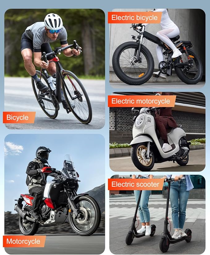 Motorcycle Disc Lock with Fingerprint Unlock, 120dB Anti-Theft Waterproof Alarm Brake Lock, 7mm Pin & 5ft Reminder Cable, for Motorcycles Bike Scooter