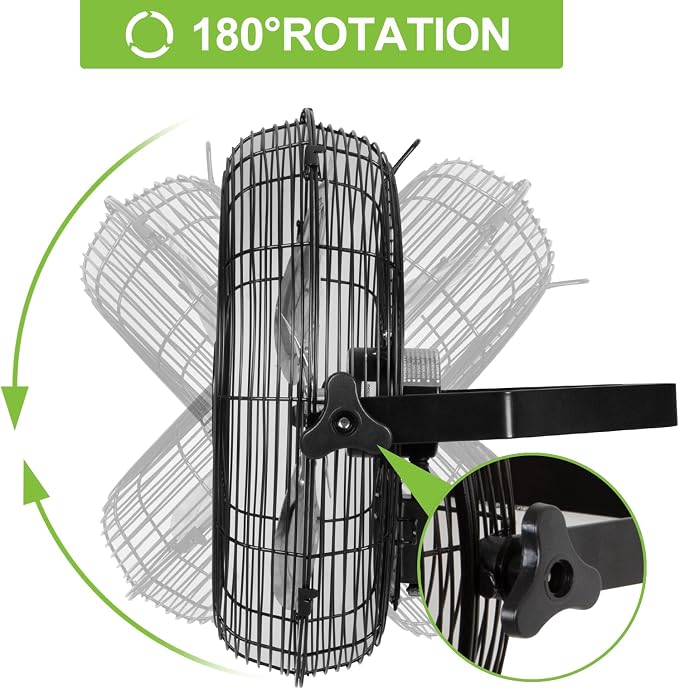 hykolity 5400 CFM 20 in. Outdoor Wall Mount Fan, 3-Speed Industrial Grade High Velocity Outdoor Fans, Waterproof Wall Fan for Patio, Garage, Commercial, and Gazebo - UL Listed
