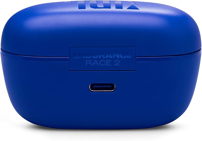 JBL Endurance Race 2 - Waterproof (IP68) Sports True Wireless Earbuds with 4 mics for Crisp, Clear Calls, JBL Pure Bass Sound, 48Hrs of Playback, Plus Speed Charging & Active Noise Cancelling (Blue)