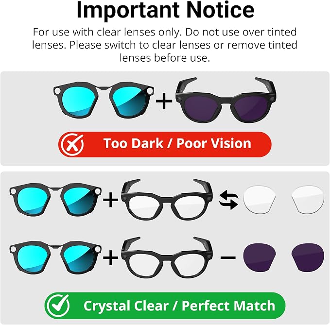 HIBLOKS 4Pcs Polarized Clip Compatible with Oakley Meta HSTN Smart Glasses Accessories, Black Frame Discoloration Clip for Oakley Meta HSTN Protect Your Eyes