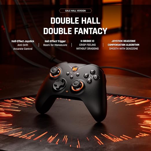 BIGBIG WON Wireless Controllers, Gale Hall PC Controllers Motion Control, Hall Joysticks&Triggers, PC App Game Controllers for Switch/Switch2/iOS/Android Wireless Gaming Controller