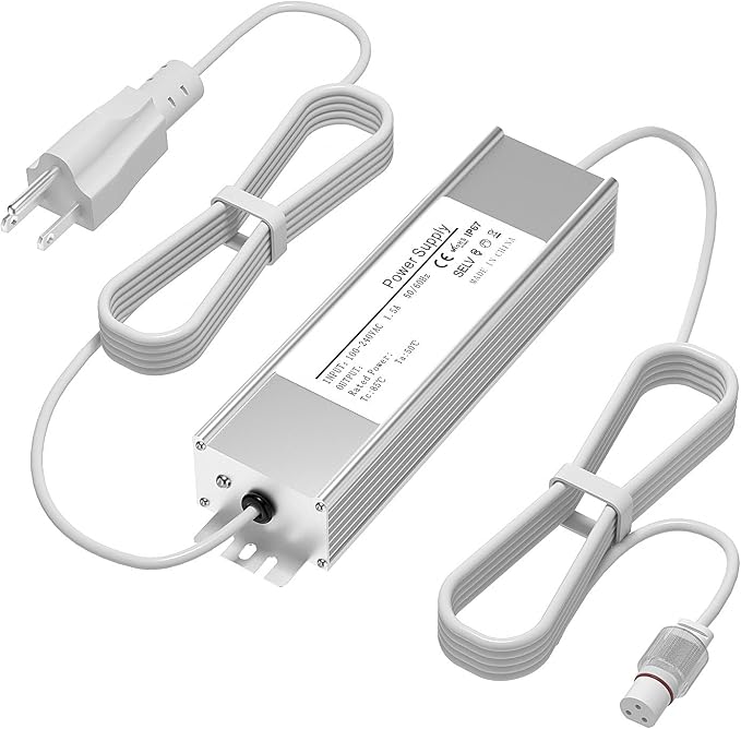 36V Waterproof Power Supply for Govee Permanent Outdoor Lights Only Compatible with Govee H705A H705B H705C Power Adapter Cord 3 Pin White(Non-Compatible Barrel connectors)