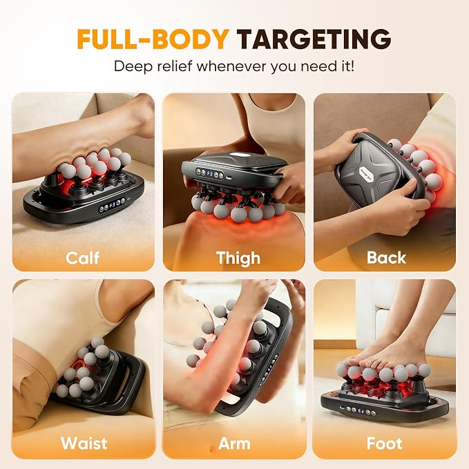 20-Head Massage Gun, Deep Tissue Percussion Massager with 30 Speeds & 3 Modes, 110lb Force, Ultra-Quiet 35dB, 2600mAh Battery, Fast Charging,Full Body Muscle Relaxation,Father Day Gifts