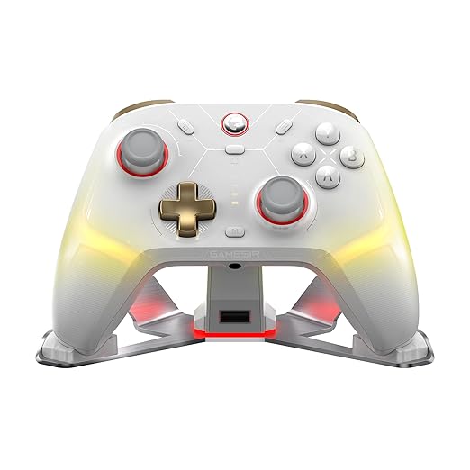 GameSir Cyclone 2 Wireless PC Controller — 1000Hz Polling Rate, TMR Joysticks, Hall Effect & Micro 2-in-1 Triggers, PC Gaming Controller for PC/Android/Switch/Switch 2 with Charging Dock(White)