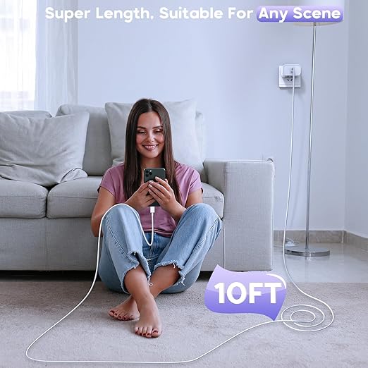 Fast iPhone 17 Charger, 20W Fast USB C Charging Block Wall Charger with 10Feet Long Usb Type C Chargers Compatible with iPhone Air/17/17Plus/17 Pro/17 ProMax/16/16 Plus/16 Pro/16e/16 ProMax/15/iPadPro