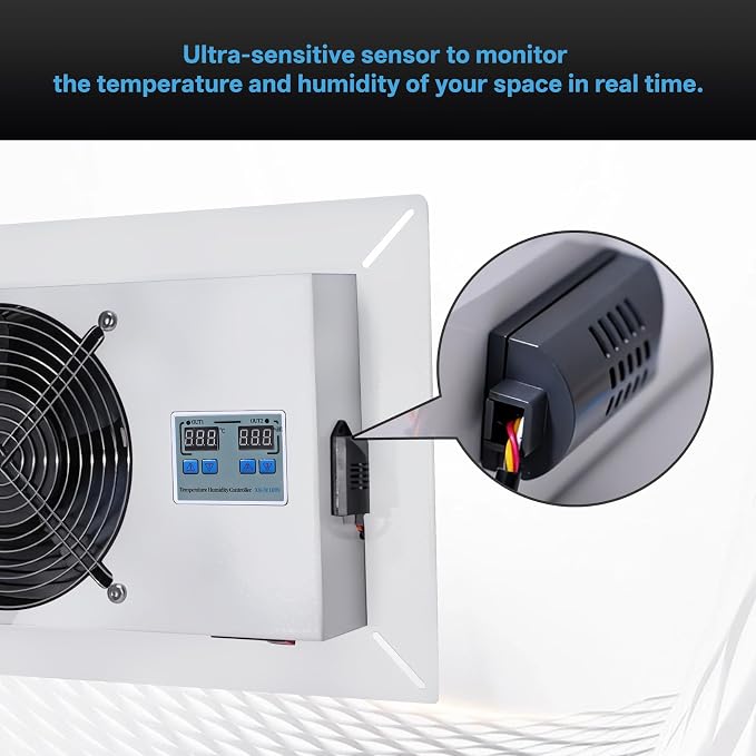 720 CFM Crawlspace Vent Fan, With Thermostat,Humidistat, For Moisture Reduction, Radon Mitigation, Freeze Protection, Ideal for Basement, Attic, Crawl Space Fan Vent(Air Out) 3-year warranty
