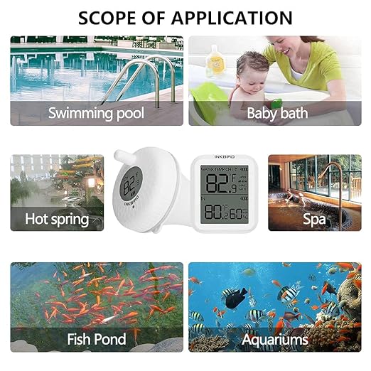 Inkbird IBS-P01R Wireless Pool Thermometer, Inkbird Smart Thermometer, IBS-TH2 Freezer Wireless Thermometer Bluetooth Temperature Sensor (Temperature Sensor ONLY) Bundle