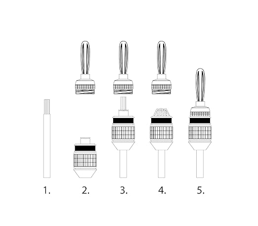 Sewell SW-29863-12 Deadbolt Banana Plugs 12-Pairs by, Gold Plated Speaker Plugs, Quick Connect