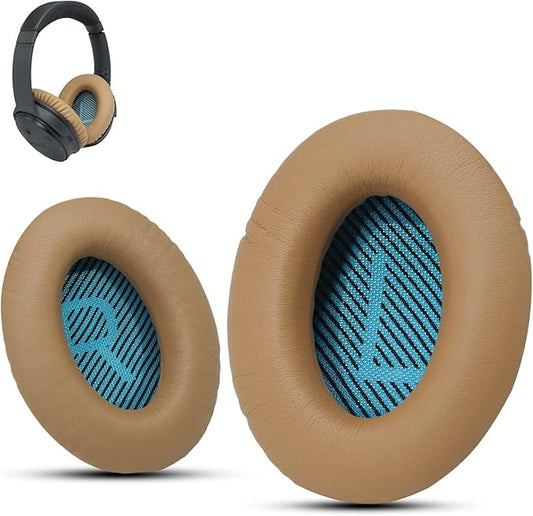 Premium Ear Pad Replacement for Bose Headphones Earpads, Compatible with Bose QuietComfort 35 ii /QC35 /QC25 /QC2 /QC15 /Ae2 /Ae2i /Ae2w /SoundTrue & SoundLink, by Krone Kalpasmos – Beige