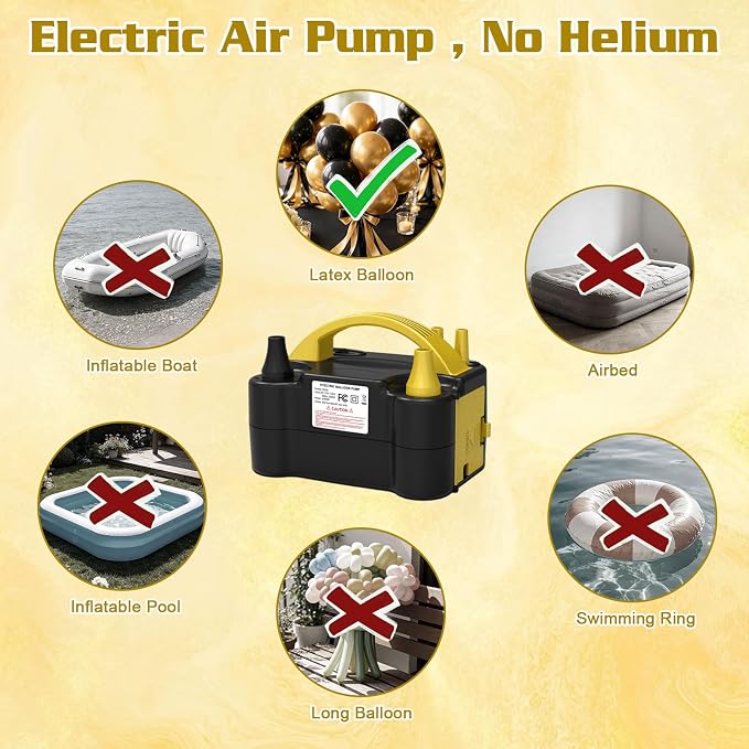 IDAODAN Electric Balloon Pump, Portable Electric Balloon Blower Machine Inflator Air Pump for Party Decorations