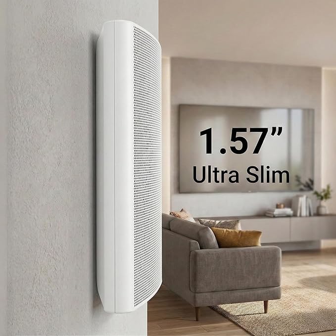 STUDIOFINIX Ultra Slim 5.25 Inch 240W Wall Mount Speakers, 8 Ohm Passive Home Theater Indoor Speakers for Bedroom, Kitchen, Living Room,White(Pair)