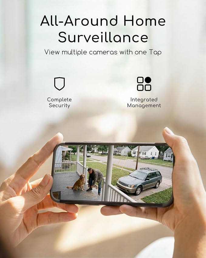 COOAU 4MP Security Cameras Wireless Outdoor, Faster Charging Solar Powered, Sharper-Image Outdoor Camera Wireless,PIR Detection Cameras for Home Security,Surveillance Cam for Whole-House Coverage
