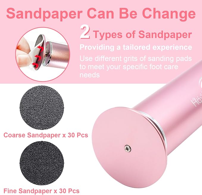 HayZBao Electric Foot Callus Remover with 60 Pcs Sandpaper Discs + 60 Pcs Sandpape Set