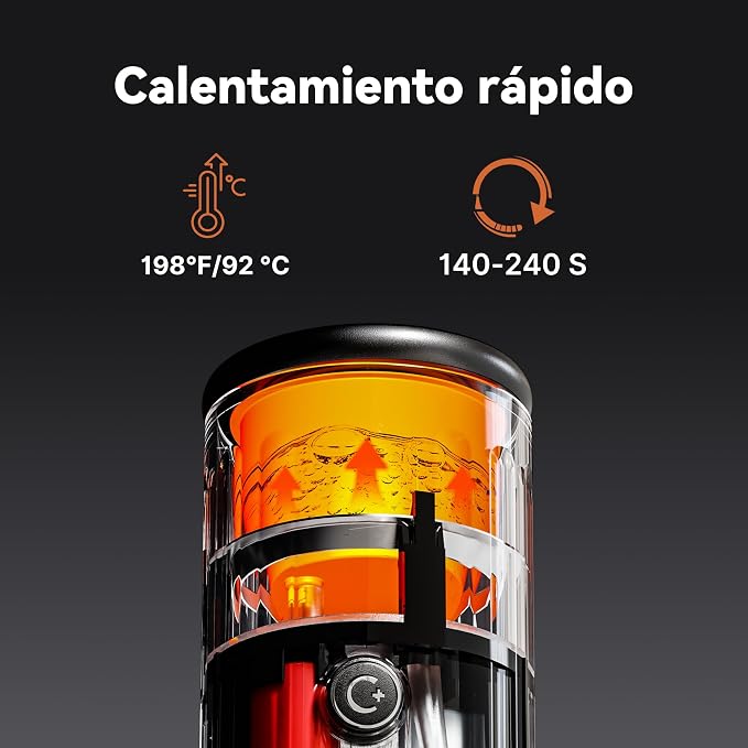CERA+ PCM03S Portable Espresso Machine 5-8 Cups per Charge, Self-Heating 20 Bar， NS Pods & Ground Coffee, Epresso Electric Travel Coffee Maker for Outing, Working, Camping