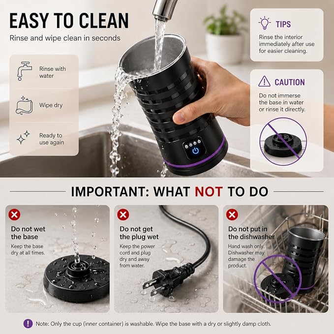 Milk Frother and Steamer, Large Capacity 4-in-1 Electric Milk Frother with Touchscreen, Hot & Cold Foam Maker, Milk Warmer and Hot Chocolate Maker for Latte, Cappuccino, Macchiato,Black