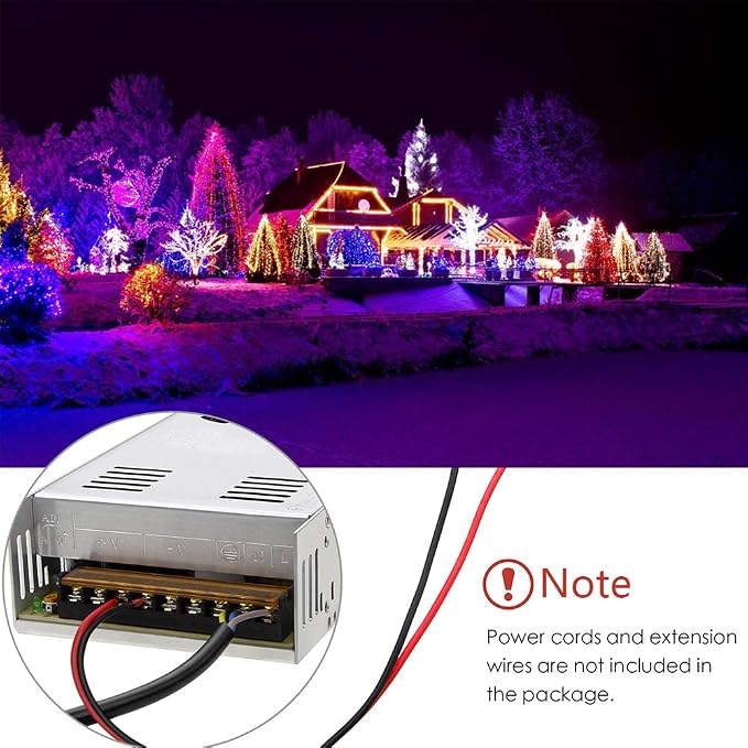 Aclorol 12V 30A 360W Universal Regulated Switching Convert Power Supply AC Adapter for LED Strip Pixel Lights CCTV Camera Security System Radio Computer Project