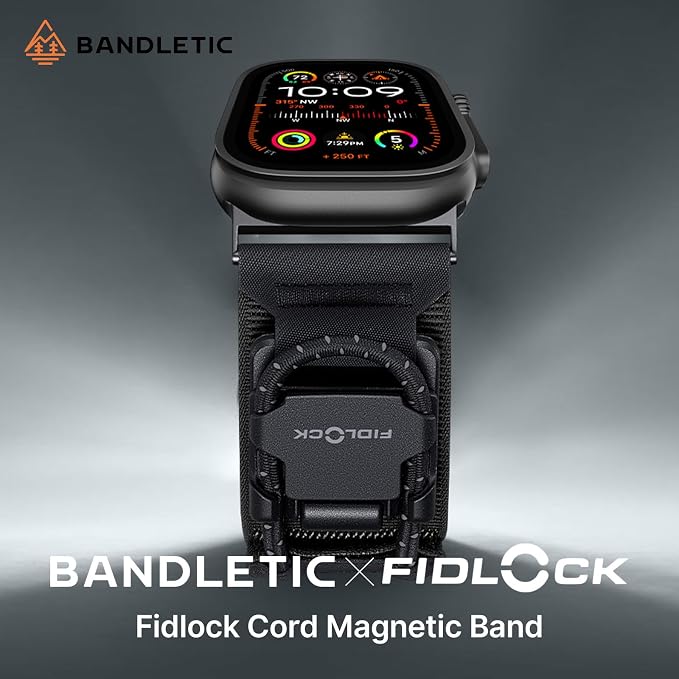 Bandletic Compatible with Apple Watch Ultra 3 / Ultra 2 Bands 49mm for Men, 30mm Wide Braided Nylon Strap with Magnetic Fidlock Hook Rope Buckle for iWatch Series 11/10 46mm, 9/8/7 45mm, SE/6/5/4 44mm
