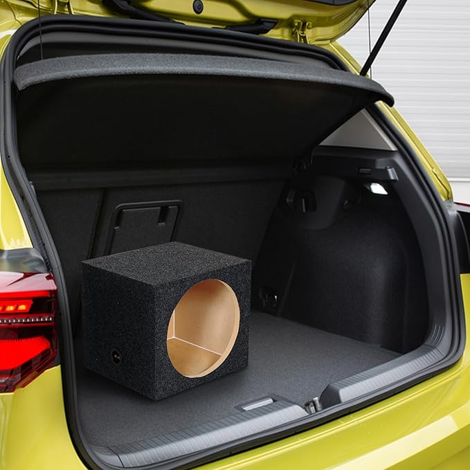 Q Power 12 Inch Single Sealed Heavy-Duty Subwoofer Enclosure Box for Car