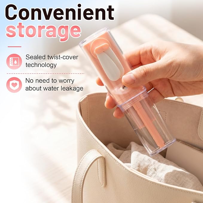 6 Pack Portable Misting Fan Handheld Rechargeable Fan Mini Battery Operated Fans with 4 Speeds Water Mist for Women Men Home Office Travel Makeup Outdoor(Pink)