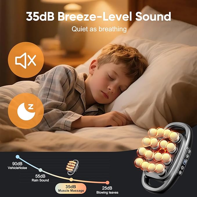 16 Head Massage Gun Deep Tissue - 2026 Upgrade 16-Drive Percussion Muscle Massager with 3 Modes & 30 Intensities, Portable Quiet Massager for Legs, Waist, Back, Neck, Shoulder, Muscles Pain Relief