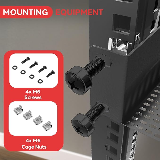 Pyle 19-Inch 1U Server Rack Shelf - 10 pcs. Vented Metal Shelves for Optimal Airflow, Wall or Rack MountableSupports up to 110 lbs, 17 x 10’ Shelf Tray for Cabinets, Computers & Network Equipment