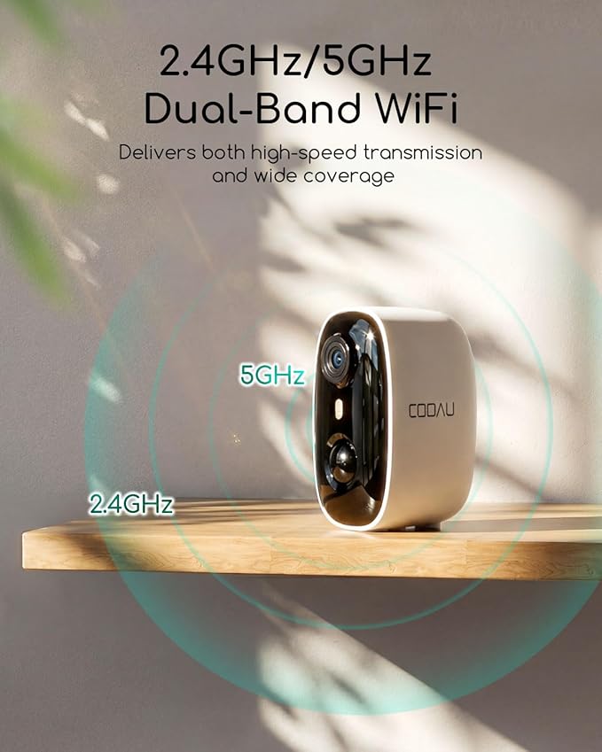 COOAU 4MP Security Cameras Wireless Outdoor, Faster Charging Solar Powered, Sharper-Image Outdoor Camera Wireless,PIR Detection Cameras for Home Security,Surveillance Cam for Whole-House Coverage