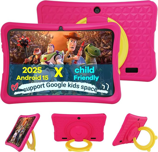DigiLand Android 15 Kids Tablet,10.1 inch Tablets,6GB RAM+32GB ROM (Expand to TF) Parental Control,Kids Software Pre-Installed,Dual Camera 2MP+5MP,Android Learning Tablet with Proof Case