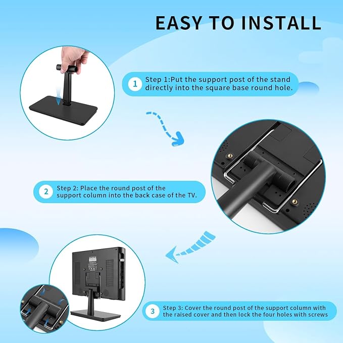 Jexiop 12.5 inch Security Monitor,Small Monitor with Speaker,Remote Control/HDMI/VGA/BNC/RCA Interfaces in for Home | Office | Warehouse Surveillance | RV