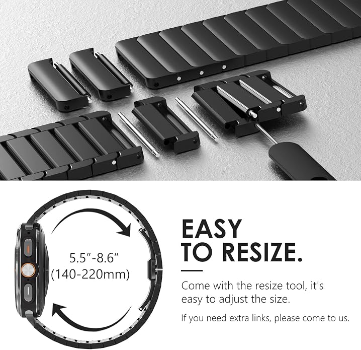 NewWays Titanium & Stainless Steel Link Bracelet for Apple Watch Band Ultra 3 2 1 Band 49mm Series11 10 46mm 42mm 45mm 44mm 41mm 40mm 38mm Series 3-11