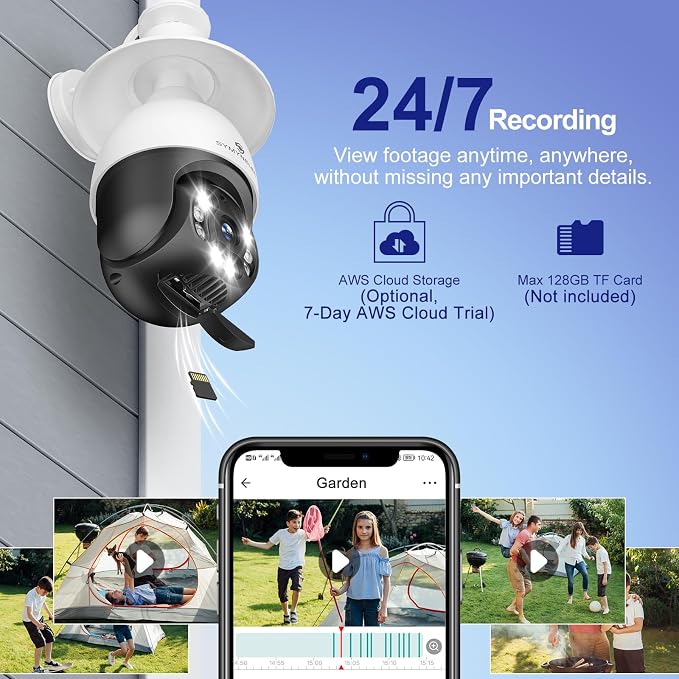 SYMYNELEC Light Bulb Security Camera Outdoor Waterproof 2.5K, 2.4GHz Wireless WiFi Light Socket Security Cam with AI Human Motion Detection Tracking Color Night Vision Works with Alexa Google (2 PCS)