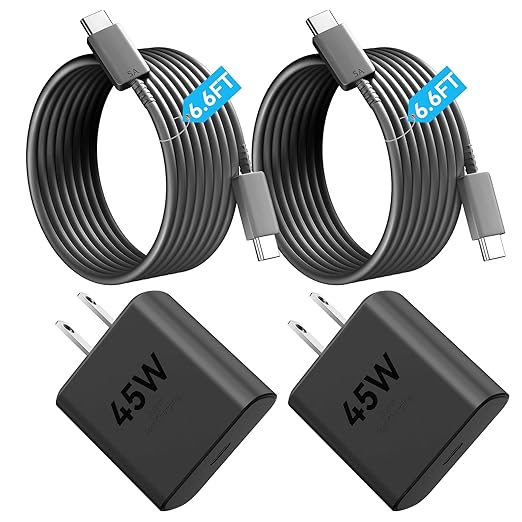 Phone 17 Charger Fast Charging, 45W Super Fast USB C Chargers Block with 6.6ft Type C Cord for Phone 17/17 Pro/17 Pro Max/Air/16 15 Pro Max Plus,iPad, Galaxy,Black
