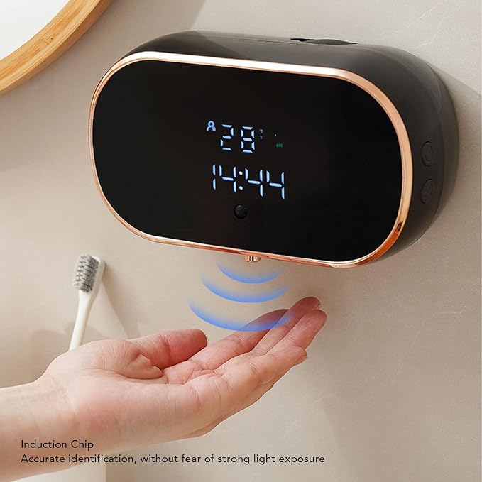 1 Automatic Soap Dispenser, Motion Sensor, 3 Gears Adjustment, IPX5, Wall Mount, Rechargeable Battery, Touchless Dispenser for Bathroom and Kitchen