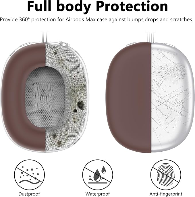 Silicone Case Cover for AirPods Max Headphones, Ear Pad Case Cover/Ear Cups Cover/Headband Cover for AirPods Max 2/1 (2026/2024/2020)(USB-C/Lightning), Accessories for Apple AirPods Max 2, Burgundy
