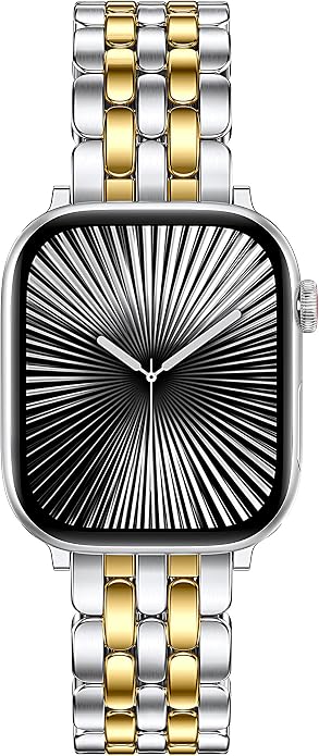 TOYOUTHS Designer Vintage Dressy Bracelet for Apple Watch Band Women 42/40/41/38/44/45/46/49mm, Stainless Steel Elegant Luxury Metal Strap for iWatch Series 11 10 9 8 7 6 5 4 SE/Ultra 3 2 1