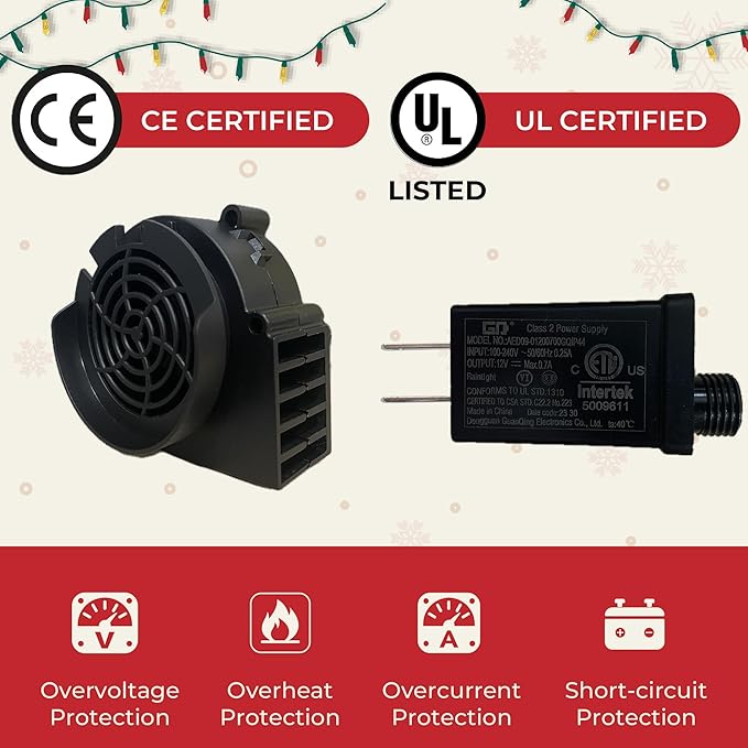 Easter Inflatable Fan Replacement, Adapter for Easter Inflatable Outdoor Decoration Blower for Xmas Blow Up Holiday Yard Inflatables, 0.5A Fan 0.75A Plug for Small Christmas
